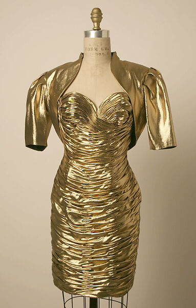 Dress, Vicky Tiel (French, born United States, 1943), synthetic fiber, lamé, French 