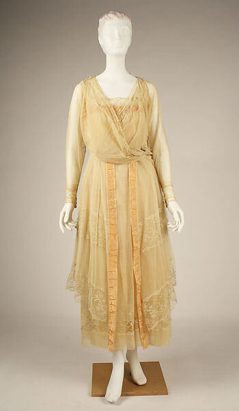 Dress, House of Worth (French, 1858–1956), cotton, silk, French 