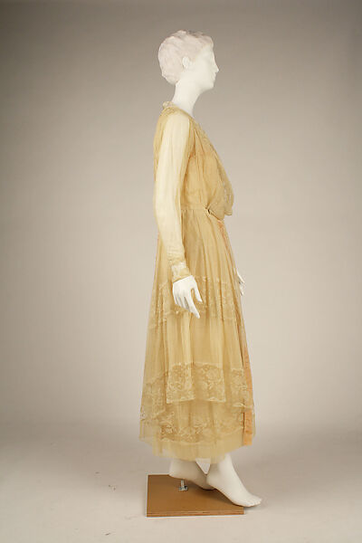 Dress, House of Worth (French, 1858–1956), cotton, silk, French