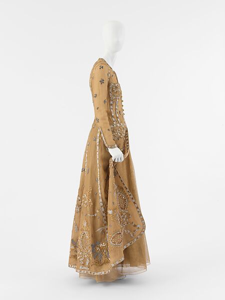 Evening ensemble, House of Chanel (French, founded 1910), silk, metal, French