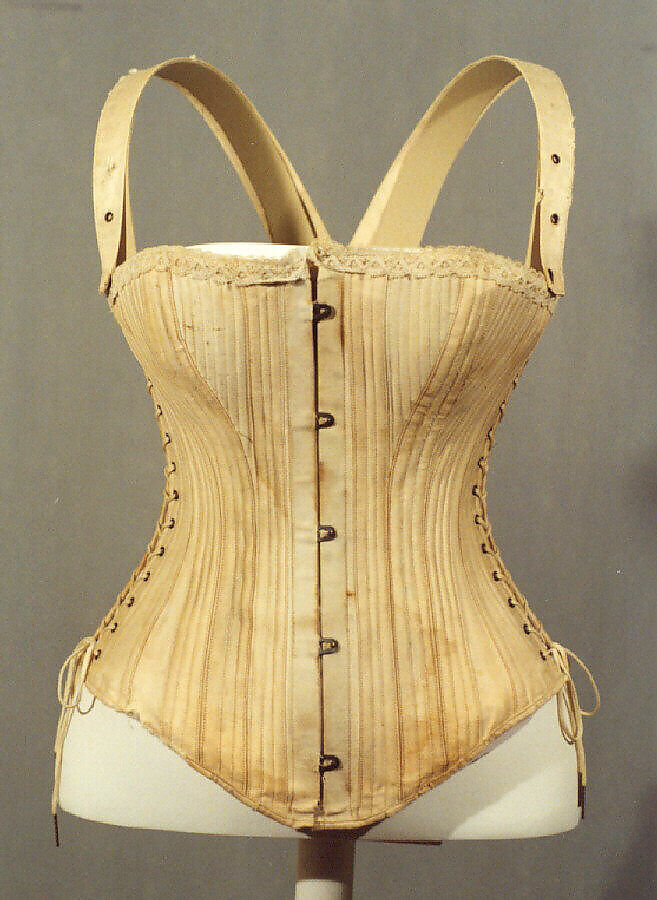 Corset, cotton, metal, American or European 