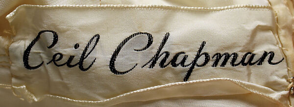 Wedding dress, Ceil Chapman (American, born 1912), cotton, American