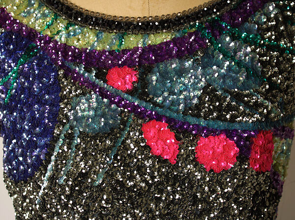 Evening dress, Pierre Cardin (French (born Italy), San Biagio di Callalta 1922–2020 Neuilly), silk, marcasite, French