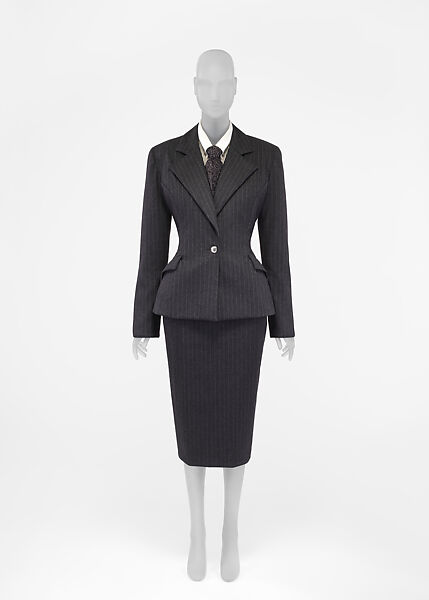 Suit, Carmelo Pomodoro (American, 1955–1992), wool, silk, cotton, plastic, metal, American 