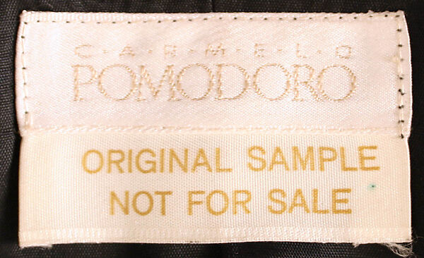 Suit, Carmelo Pomodoro (American, 1955–1992), wool, silk, cotton, plastic, metal, American