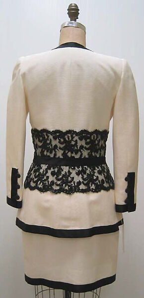 Suit, House of Chanel (French, founded 1910), cotton, silk, plastic, French