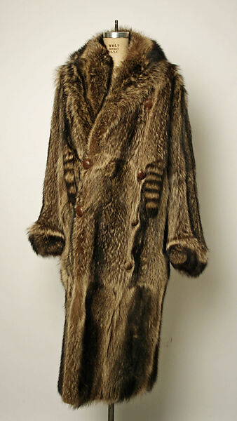 Coat, Revillon Frères (French, founded 1723), fur, silk, French 