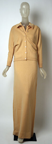 Ensemble, Halston (American, Des Moines, Iowa 1932–1990 San Francisco, California), (a, b) wool; (c) silk, American