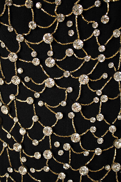 Dress, Pauline Trigère (American, born France, Paris 1908–2002 New York), silk, rhinestones, American