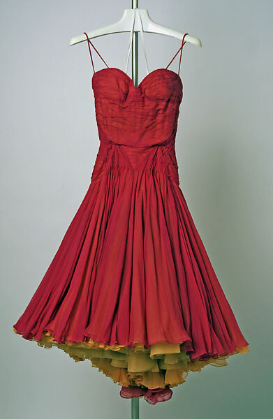 Evening dress, Jean Dessès (French (born Egypt), Alexandria 1904–1970 Athens), silk, French 