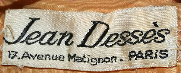 Evening dress, Jean Dessès (French (born Egypt), Alexandria 1904–1970 Athens), silk, French