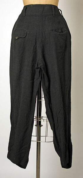 Trousers, Yohji Yamamoto (Japanese, born Tokyo, 1943), linen, Japanese