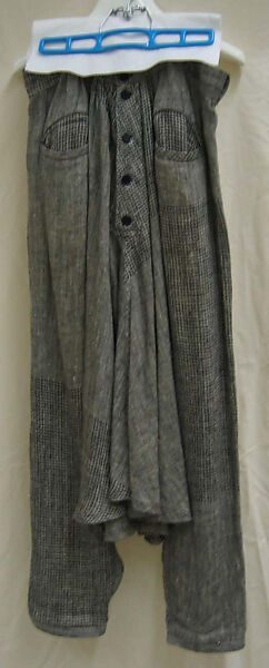 Trousers, Yohji Yamamoto (Japanese, born Tokyo, 1943), linen, Japanese