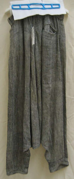 Trousers, Yohji Yamamoto (Japanese, born Tokyo, 1943), linen, Japanese