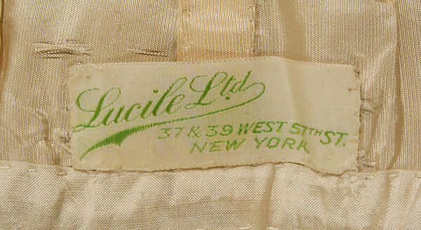 Evening dress, Lucile Ltd., New York (American, 1910–1932), metallic thread, American