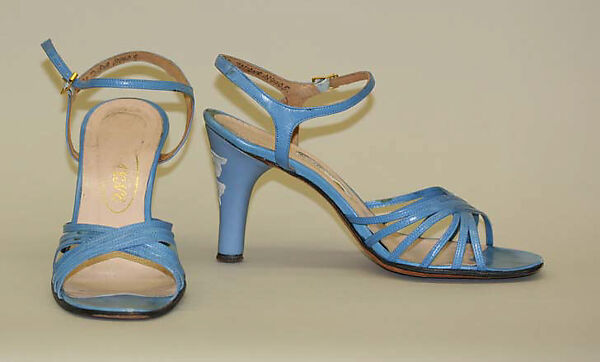 Evening sandals, Sir Edward Rayne (British, born 1922), leather, ceramic, British 