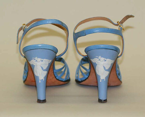 Evening sandals, Sir Edward Rayne (British, born 1922), leather, ceramic, British