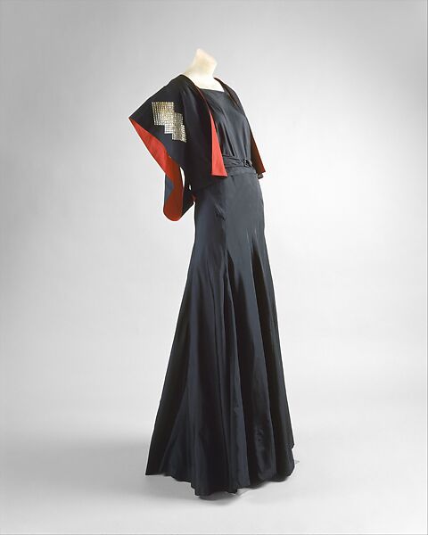 Evening ensemble, House of Lanvin (French, founded 1889), silk, metal, French 