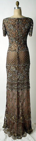 Evening dress, Badgley Mischka (American, founded 1988), synthetic fiber, silk, glass, plastic, American