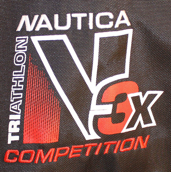 Athletic ensemble, Nautica, (a) nylon; (b) tactel, lycra; (c, d) leather, nylon, plastic (foam), rubber, American