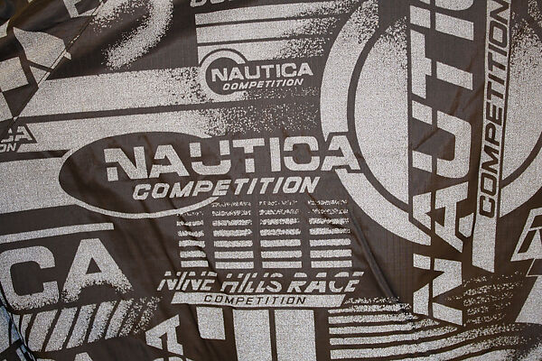 Athletic ensemble, Nautica, (a) nylon; (b) synthetic fiber; (c) nylon, spandex; (d) synthetic fiber; (e) plastic, metal; (f) elastic, metal, (g, h) leather, metal, synthetic fiber, plastic (foam), rubber, American