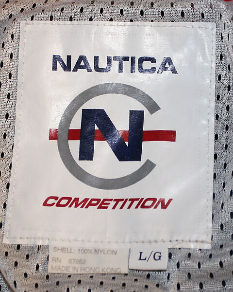 Athletic ensemble, Nautica, (a) nylon; (b) synthetic fiber; (c) nylon, spandex; (d) synthetic fiber; (e) plastic, metal; (f) elastic, metal, (g, h) leather, metal, synthetic fiber, plastic (foam), rubber, American