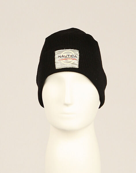 Athletic ensemble, Nautica, (a) nylon; (b) synthetic fiber; (c) nylon, spandex; (d) synthetic fiber; (e) plastic, metal; (f) elastic, metal, (g, h) leather, metal, synthetic fiber, plastic (foam), rubber, American