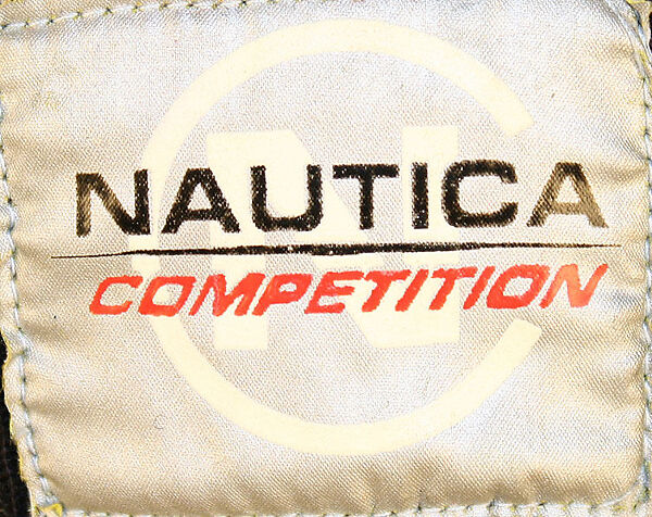 Athletic ensemble, Nautica, (a) nylon; (b) synthetic fiber; (c) nylon, spandex; (d) synthetic fiber; (e) plastic, metal; (f) elastic, metal, (g, h) leather, metal, synthetic fiber, plastic (foam), rubber, American
