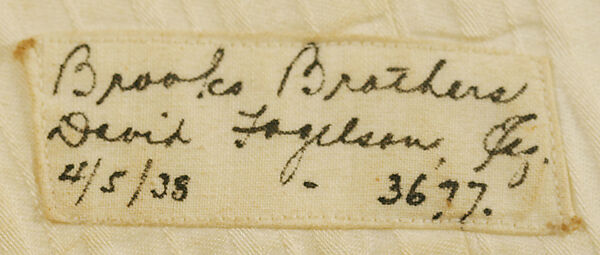 Suit, Brooks Brothers (American, founded 1818), (a, b) wool, silk; (c) silk, cotton, American