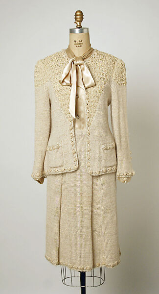Suit, Adolfo (American, born Cuba, Cárdenas 1923–2021 New York), (a,b) wool, rayon; (c) silk, American 