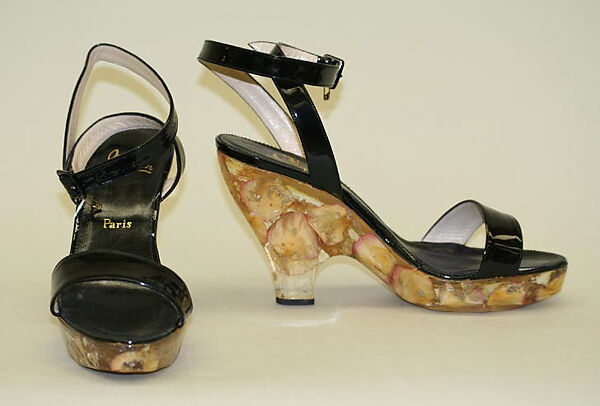 Sandals, Christian Louboutin (French, born 1963), leather, plastic (acrylic), French