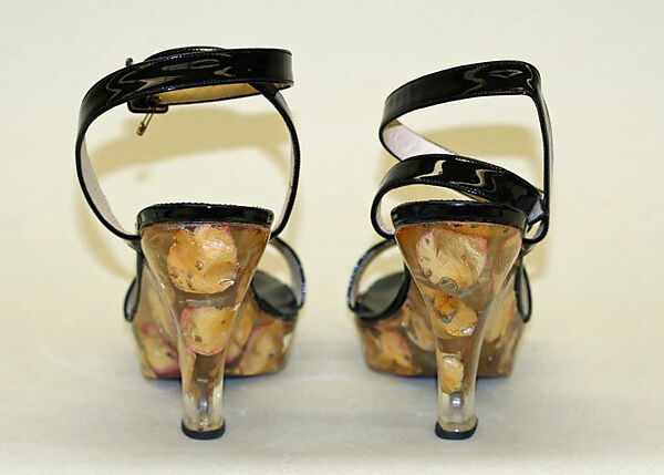 Sandals, Christian Louboutin (French, born 1963), leather, plastic (acrylic), French