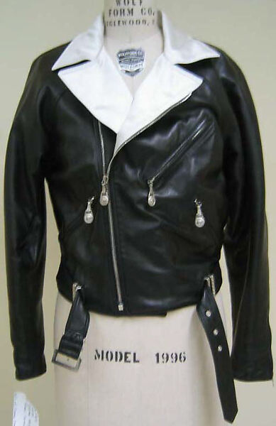 Jacket, Gianni Versace (Italian, founded 1978), leather, silk, metal, Italian 