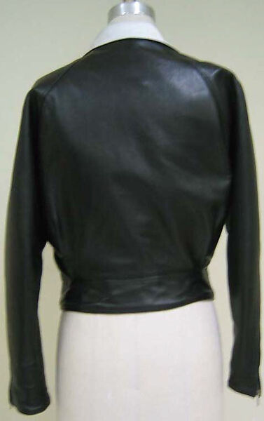 Jacket, Gianni Versace (Italian, founded 1978), leather, silk, metal, Italian