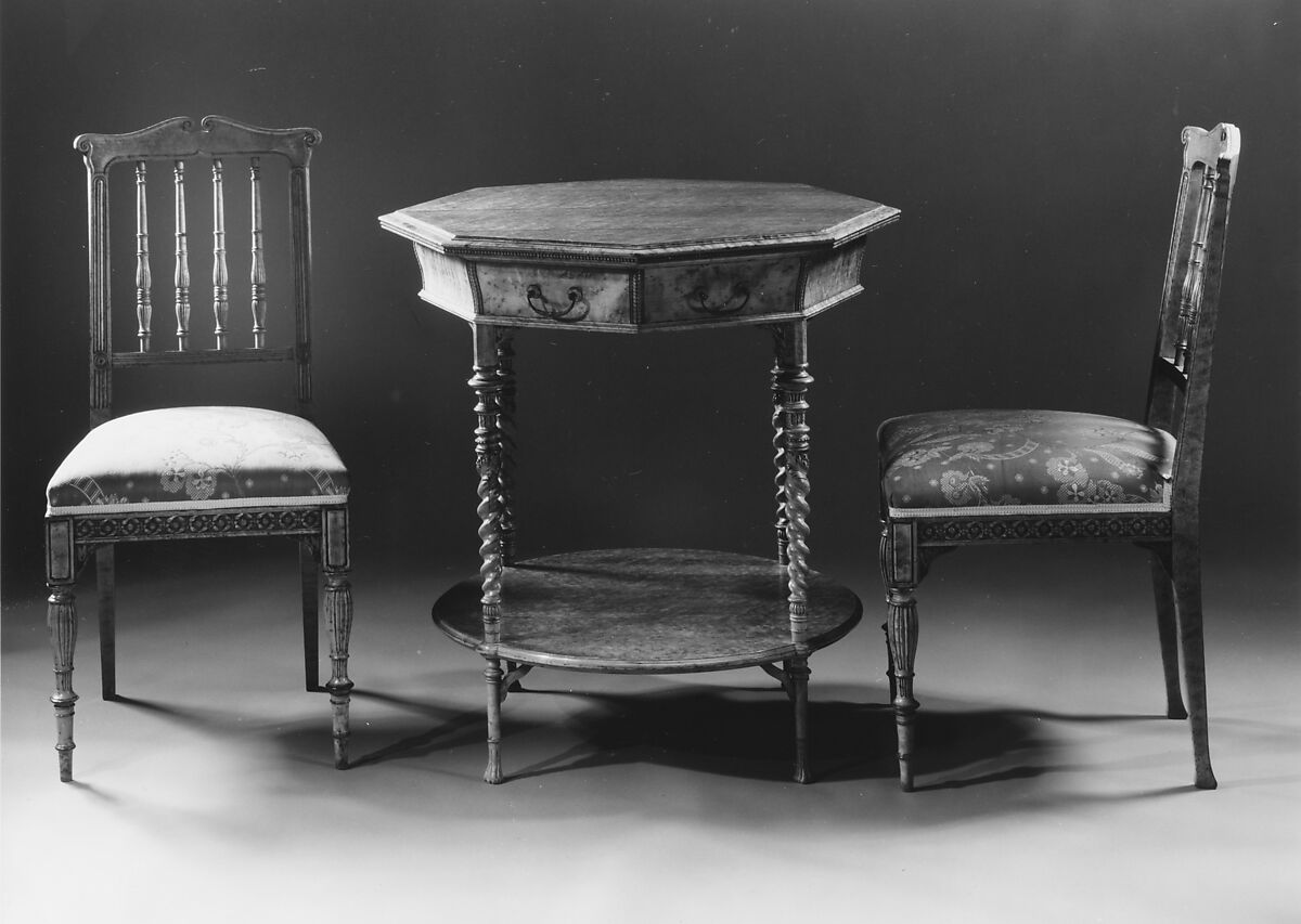 Table, Bird's-eye maple, maple, tulip poplar, American