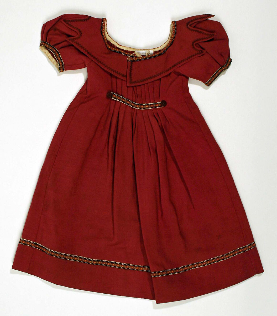 Dress, wool, silk, American