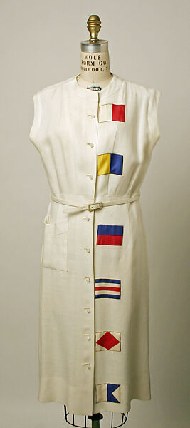 Dress, B. H. Wragge (American, 1931–1971), (a) linen, silk; (b)  linen, American 