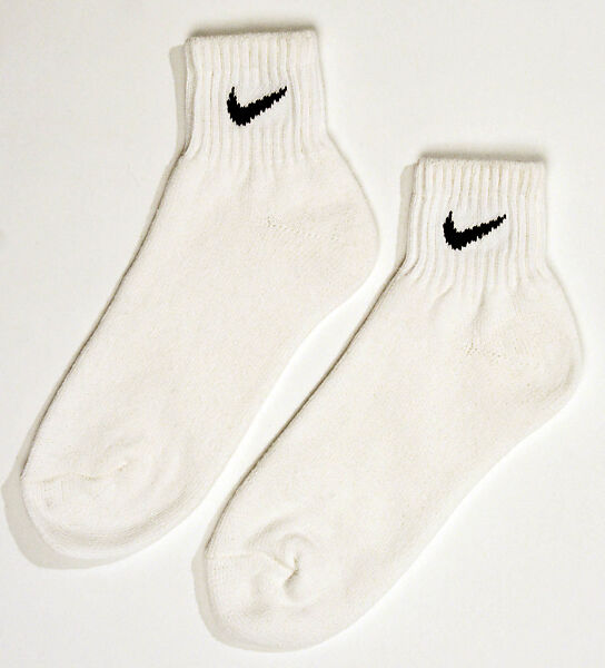 Athletic ensemble, Nike (American, founded 1972), (a) polyester, nylon; (b) cotton, spandex; (c) cotton, spandex; (d, e) cotton; (f, g) leather, nylon, plastic (foam), rubber, American