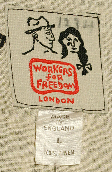 Shirt, Workers For Freedom (British, founded 1985), linen, British