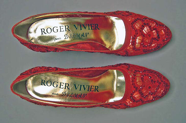 Evening shoes, Roger Vivier (French, 1913–1998), silk, plastic, French