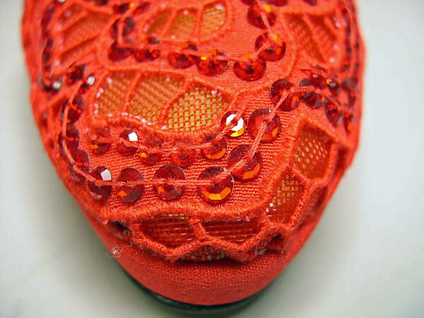 Evening shoes, Roger Vivier (French, 1913–1998), silk, plastic, French