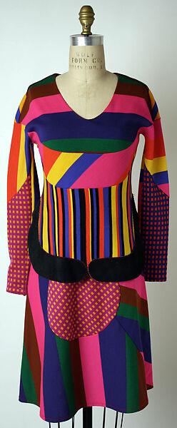 Dress, Stephen Burrows (American, born 1943), wool, suede, American 
