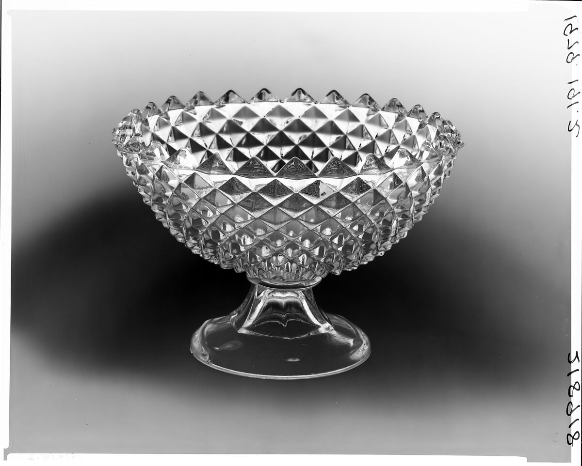 Footed Bowl, Possibly New England Glass Company (American, East Cambridge, Massachusetts, 1818–1888), Pressed glass, American 