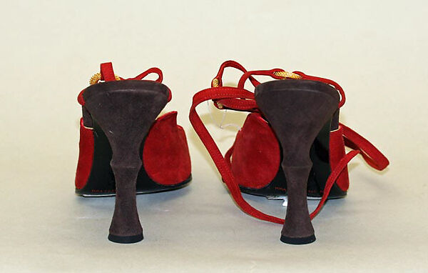 Evening shoes, Bernard Figueroa, suede, metal, American