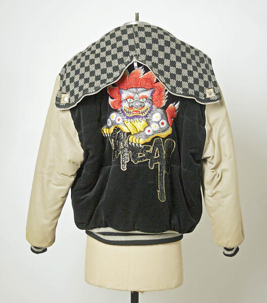 Bomber jacket, Kansai Yamamoto (Japanese, Yokohama 1944–2020 Tokyo), cotton, leather, Japanese