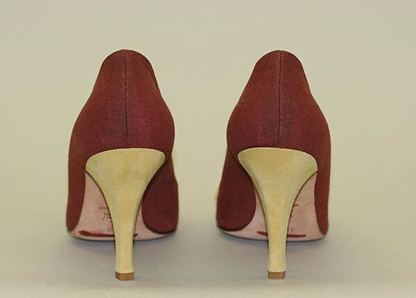 Pumps, Manolo Blahnik (British, born Spain, 1942), leather, linen, British