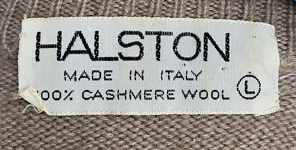 Ensemble, Halston (American, Des Moines, Iowa 1932–1990 San Francisco, California), cashmere, American