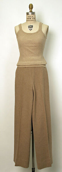 Ensemble, Halston (American, Des Moines, Iowa 1932–1990 San Francisco, California), cashmere, American