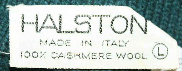 Ensemble, Halston (American, Des Moines, Iowa 1932–1990 San Francisco, California), cashmere, American