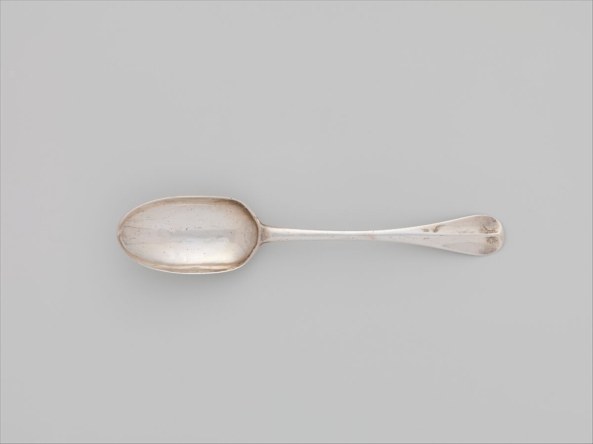 Table Spoon, William Cowell Jr. (1713–1761), Silver, American